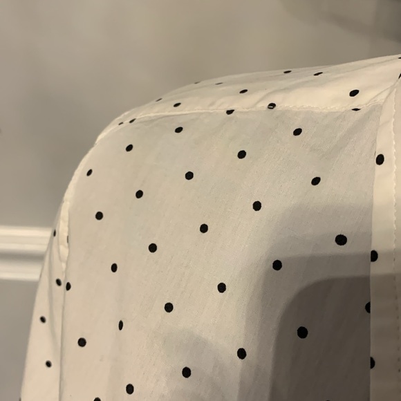 Banana Republic White & Black Polka Dot Button Down Shirt Size M NWT - Picture 5 of 13